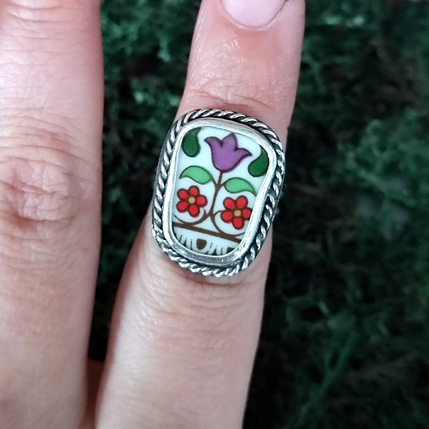 Broken Plates: Fireglow Collection Ring Size M