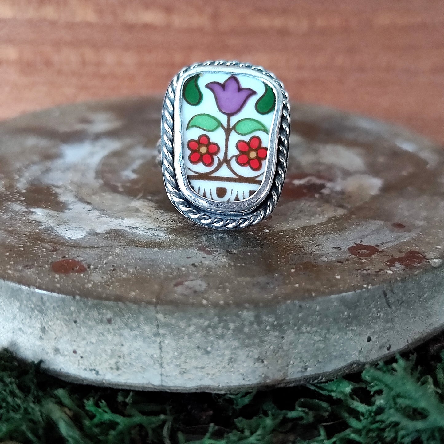 Broken Plates: Fireglow Collection Ring Size M