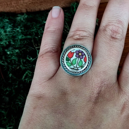 Broken Plates: Fireglow Collection Ring Size S 1/2
