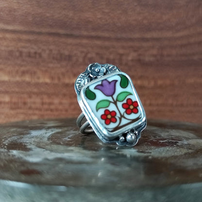 Broken Plates: Fireglow Collection Ring Size N