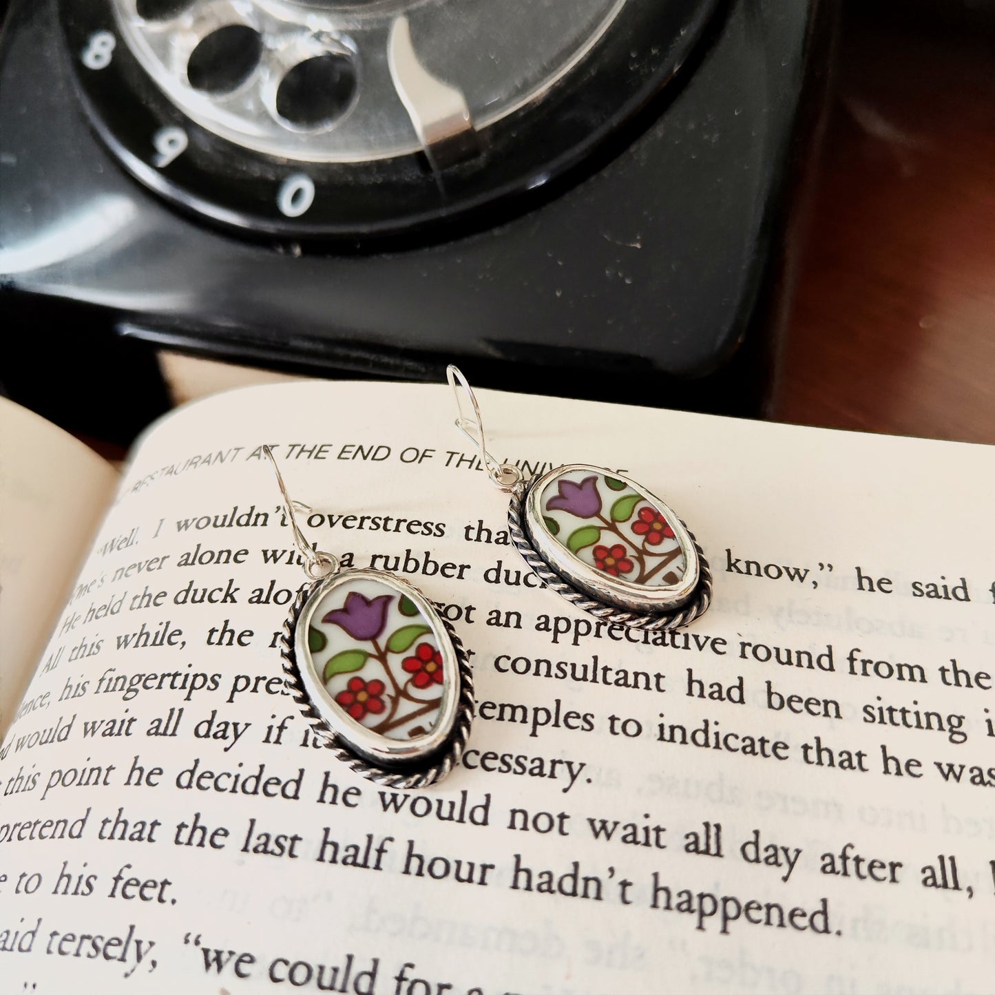 Broken Plates: Fireglow Earrings 002