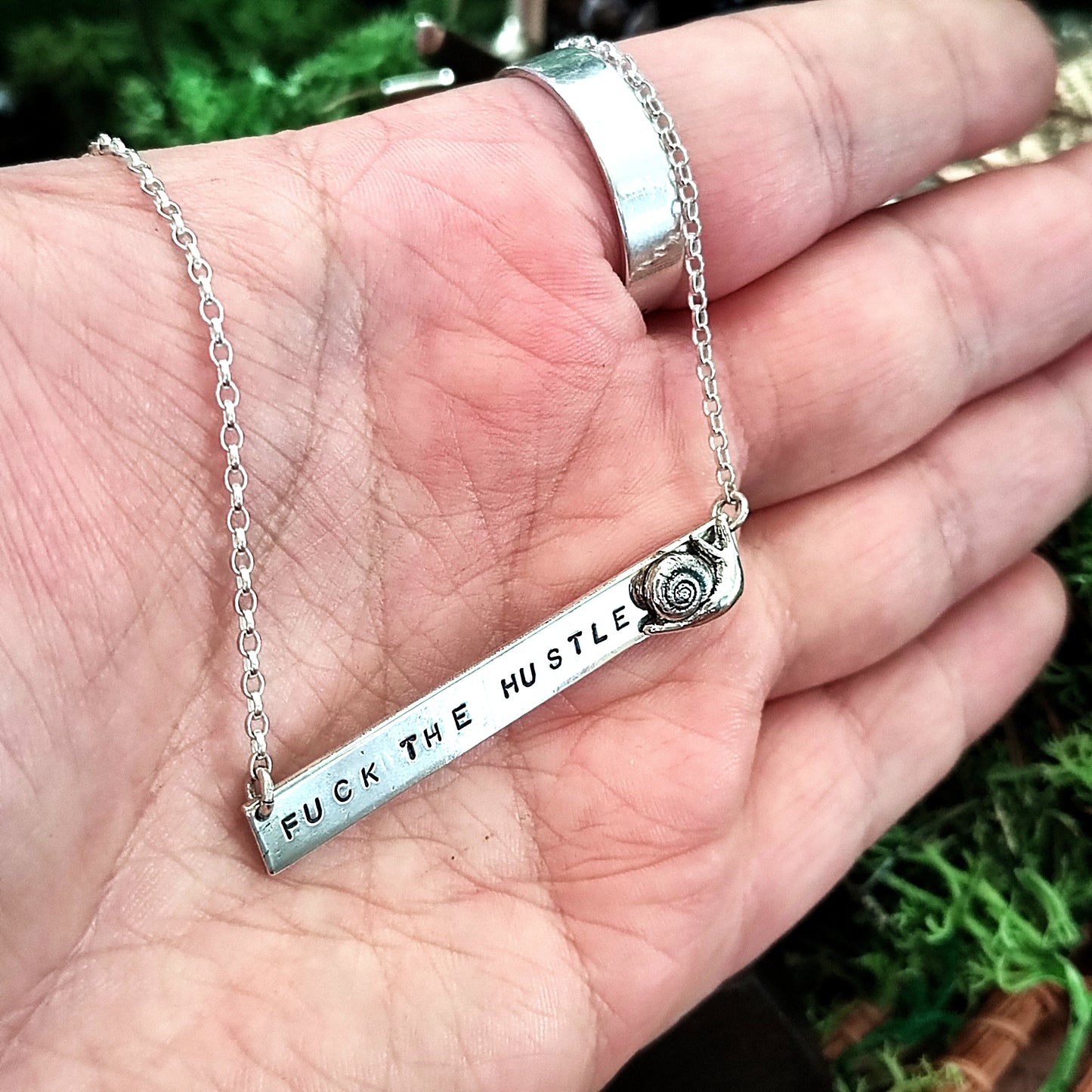 FUCK THE HUSTLE - Bar Necklace