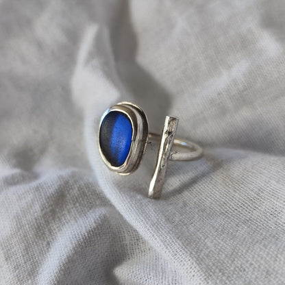Sea Glass T-Ring Size K-M