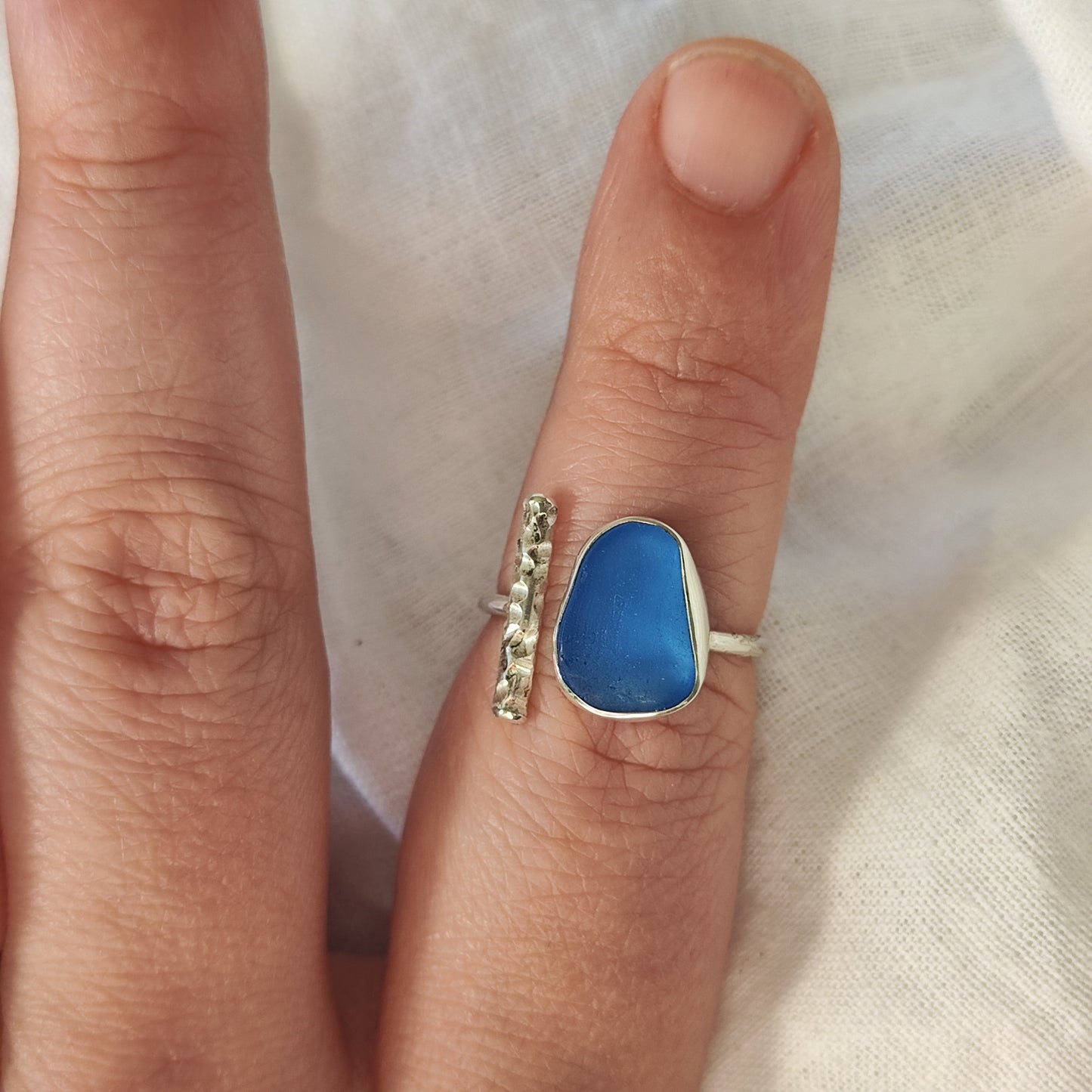 Sea Glass T-Ring Size Q-S