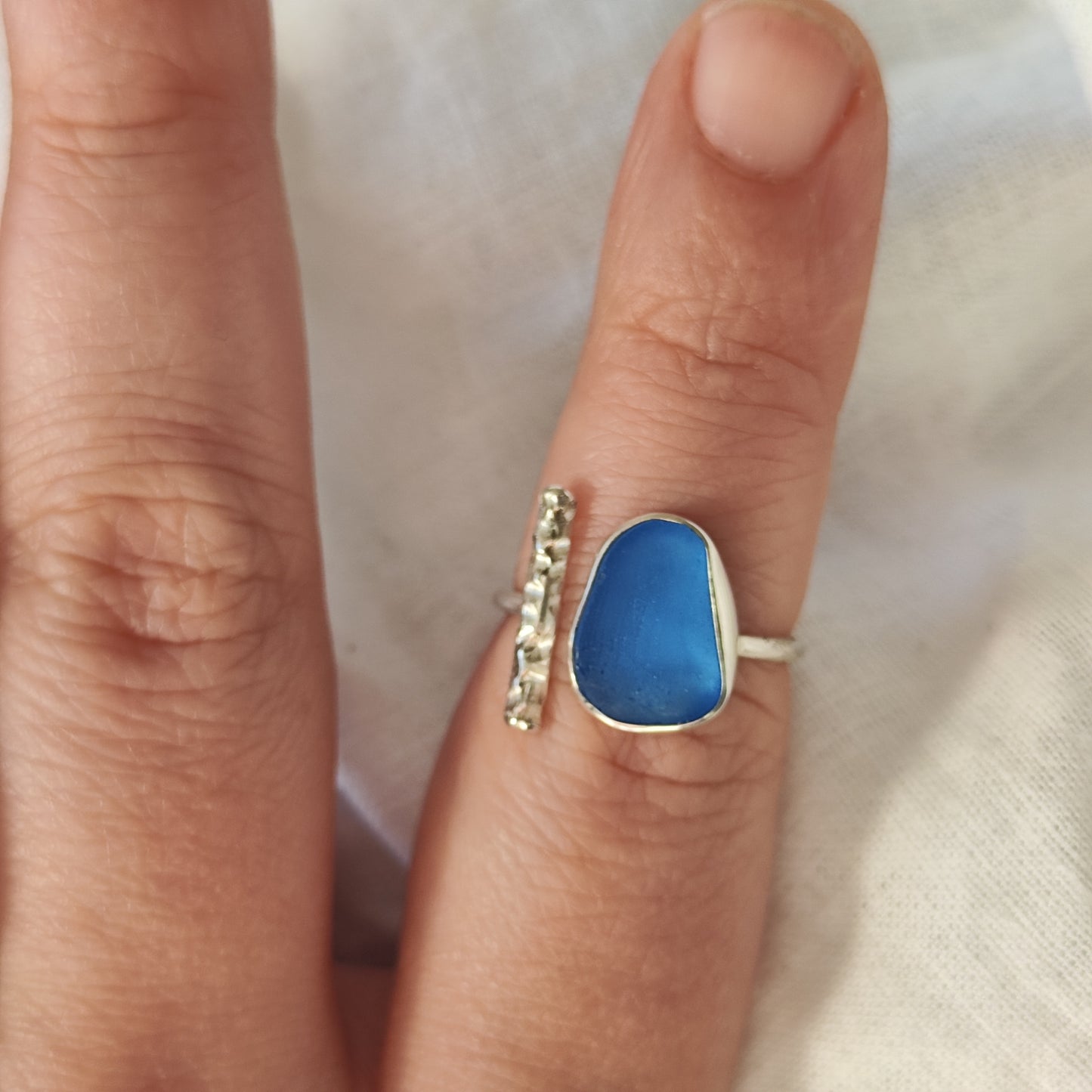 Sea Glass T-Ring Size Q-S