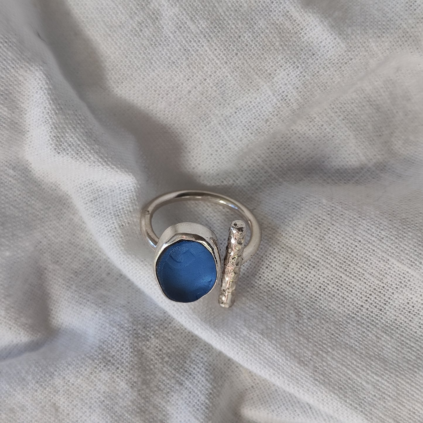 Sea Glass T-Ring Size H-J