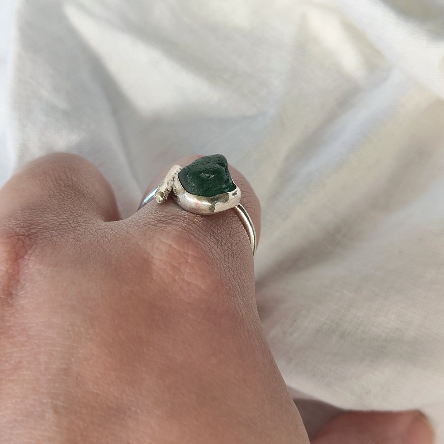 Sea Glass T-Ring Size V-X