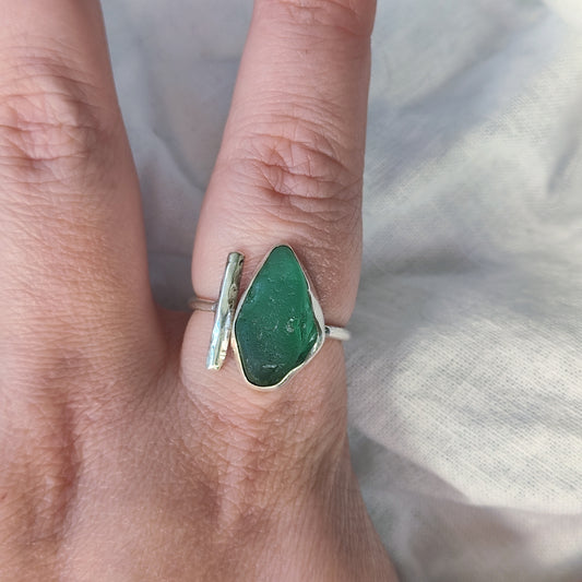 Sea Glass T-Ring Size V-X