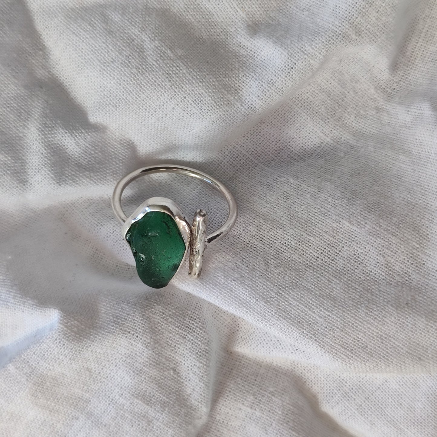 Sea Glass T-Ring Size V-X