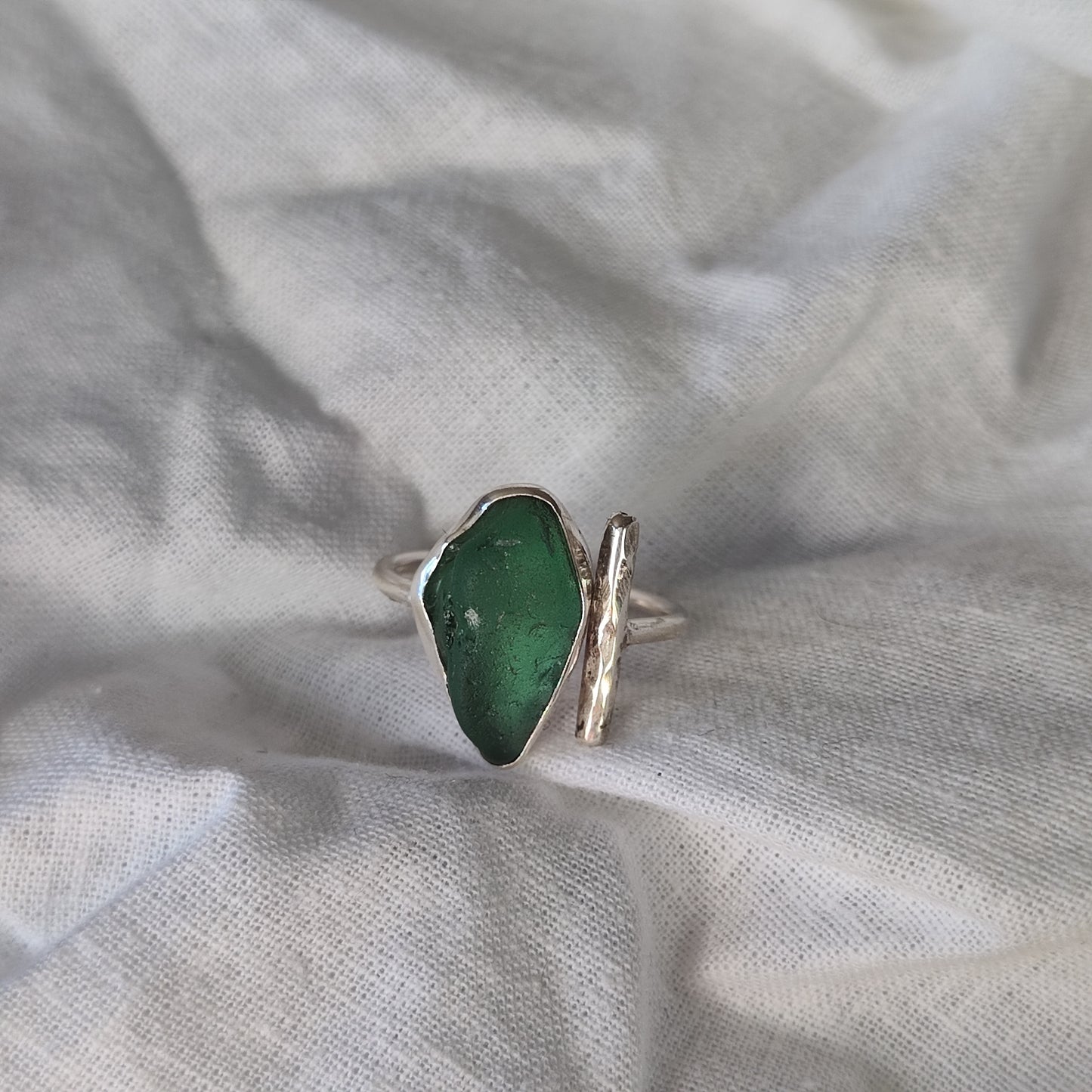 Sea Glass T-Ring Size V-X