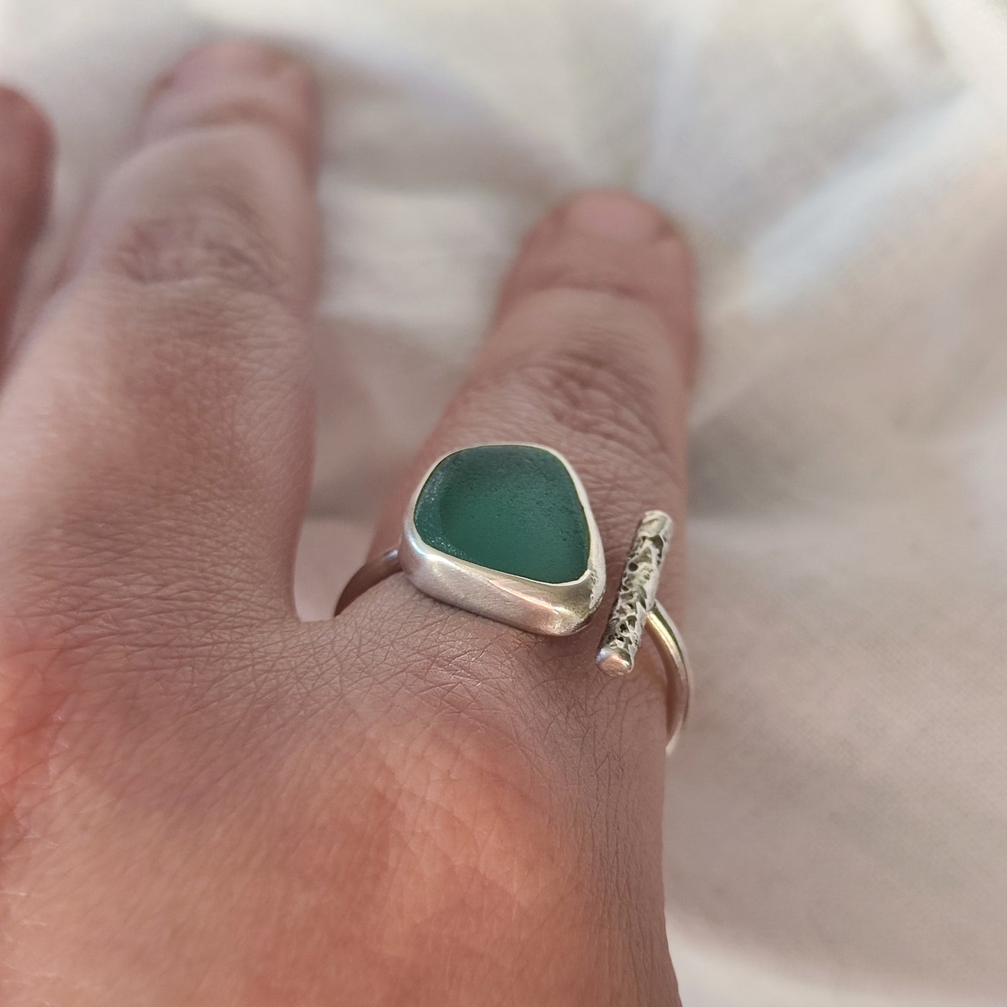 Sea Glass T-Ring Size Y-Z+1