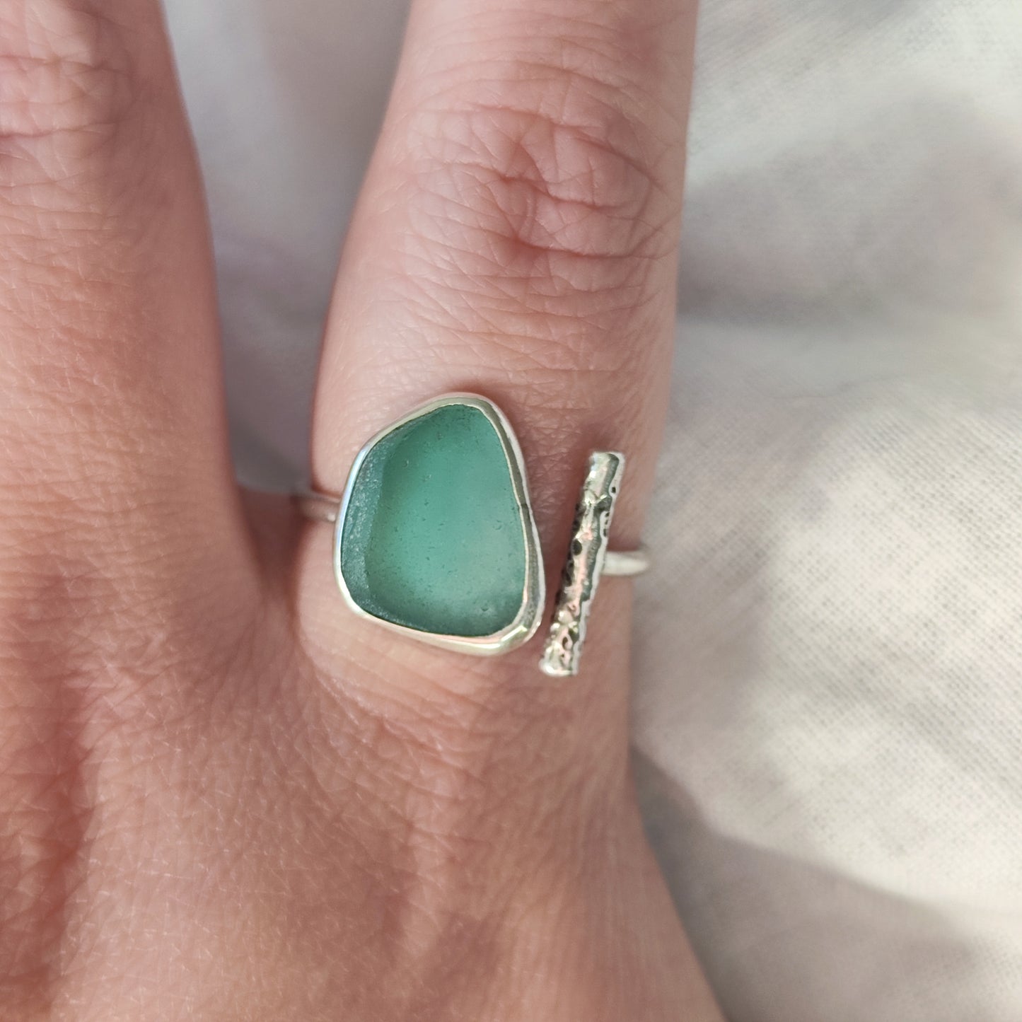 Sea Glass T-Ring Size Y-Z+1