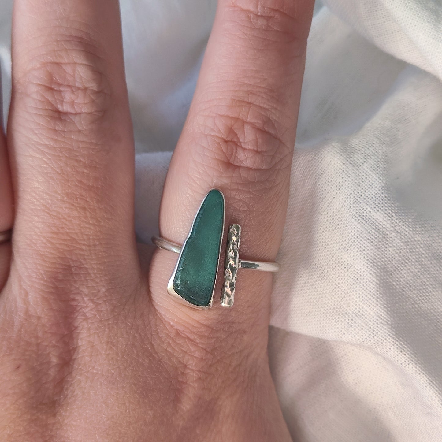 Sea Glass T-Ring Size Y-Z+1