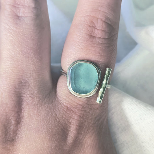 Sea Glass T-Ring Size S-U