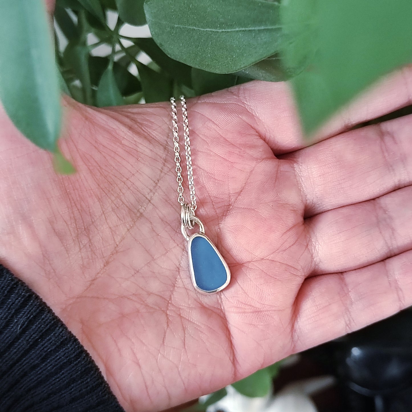 Sea Glass Necklace - Cornflower Blue