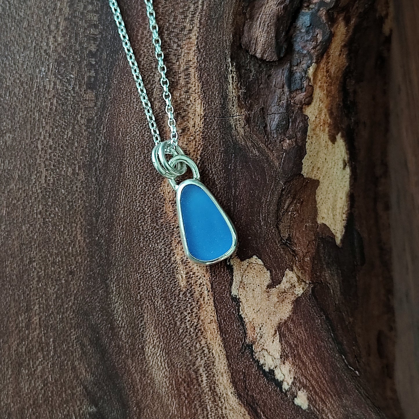 Sea Glass Necklace - Cornflower Blue