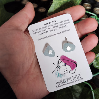 Droplet Sea Glass Earring