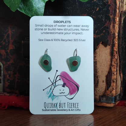 Droplet Sea Glass Earring