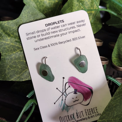 Droplet Sea Glass Earring