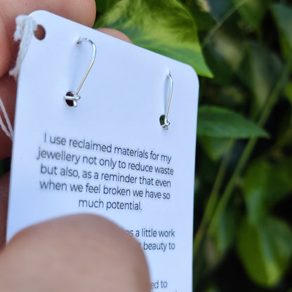 Sea Glass & Leaf Earrings
