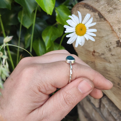Sea Glass Ring - Spiral Band - Size T