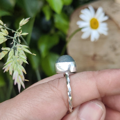 Sea Glass Ring - Spiral Band - Size S