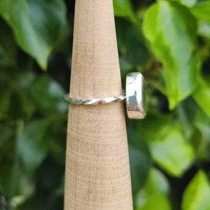 Sea Glass Ring - Spiral Band - Size L