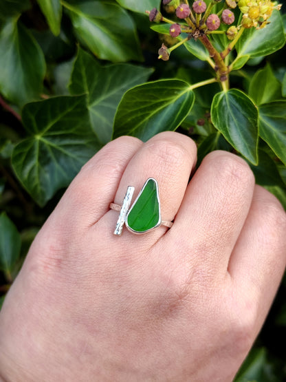 Sea Glass T-Ring Size T (Green Texture)