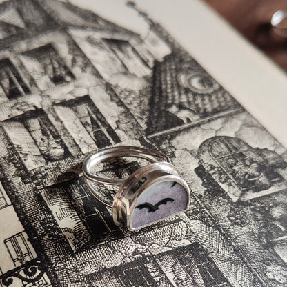 Hallowe'en Broken Plate Ring - Introvert Bat