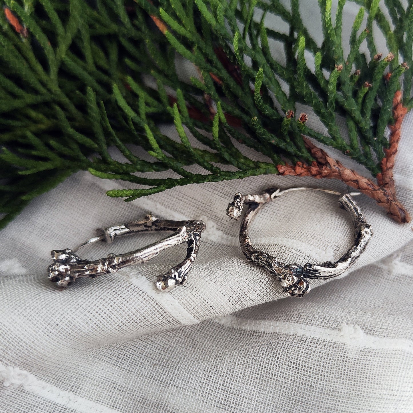 Twig Earrings - Simple Sprig Hoops