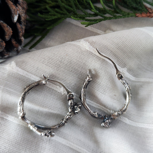 Twig Earrings - Simple Sprig Hoops