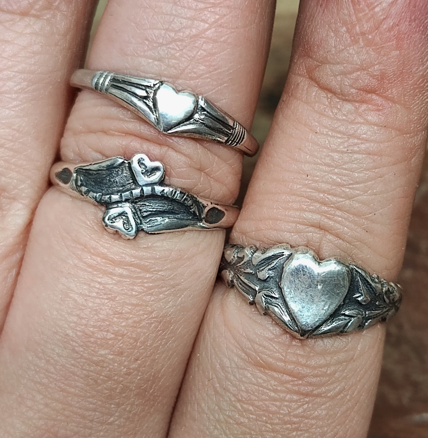 Antique Impressions Ring- Duo Heart